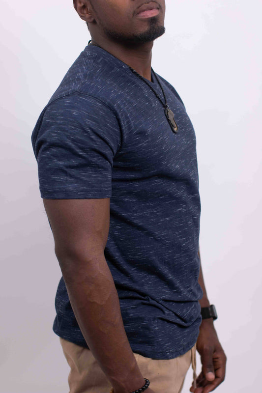 Men's V-Neck T-Shirt Tri-Blend : Navy