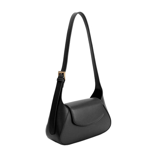 Melody Black Recycled Vegan Leather Shoulder Bag