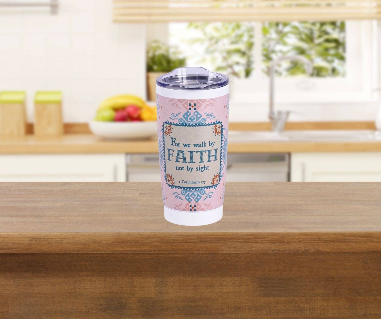 Tumbler We Walk By Faith Not By 20 Oz