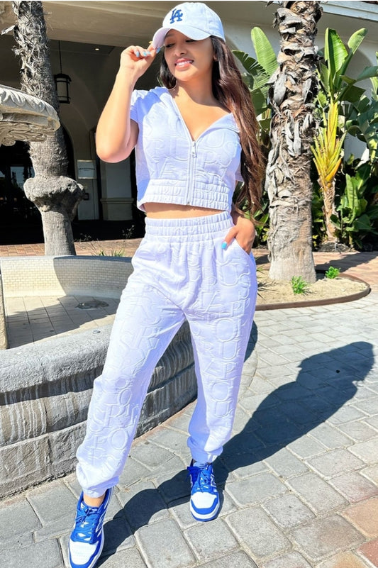 Bombon Jogger Set - White