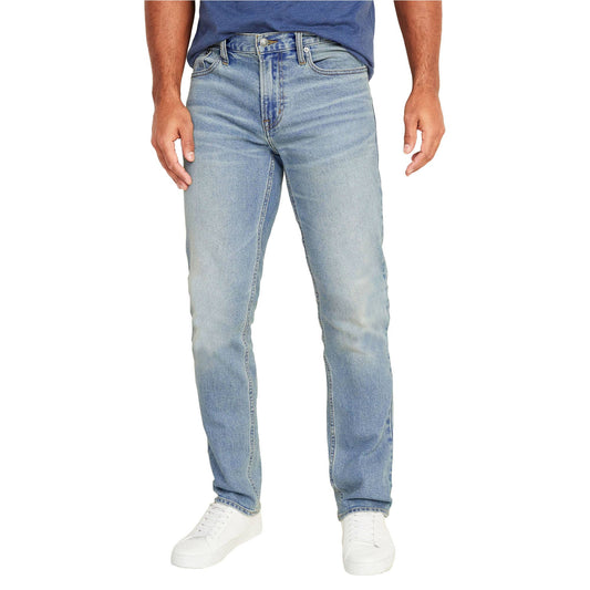 Mens Flex Stretch Slim Straight Jeans Classic Denim Menswear: Light Blue