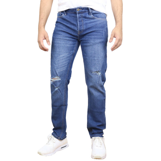 Men's Stretch Ripped Jeans: Dark Wash