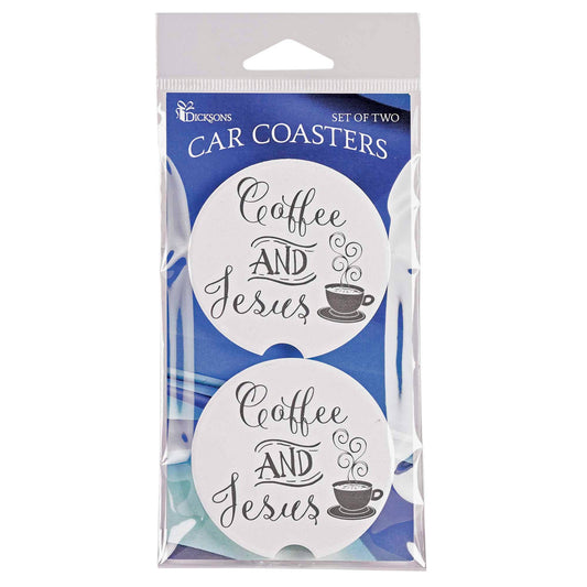 Car Coasters Coffee And Jesus 2pack