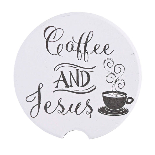Car Coasters Coffee And Jesus 2pack