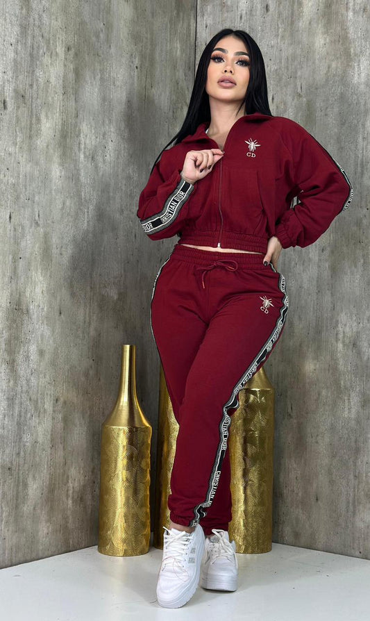 Weekend Hangout Pant Set - Burgundy