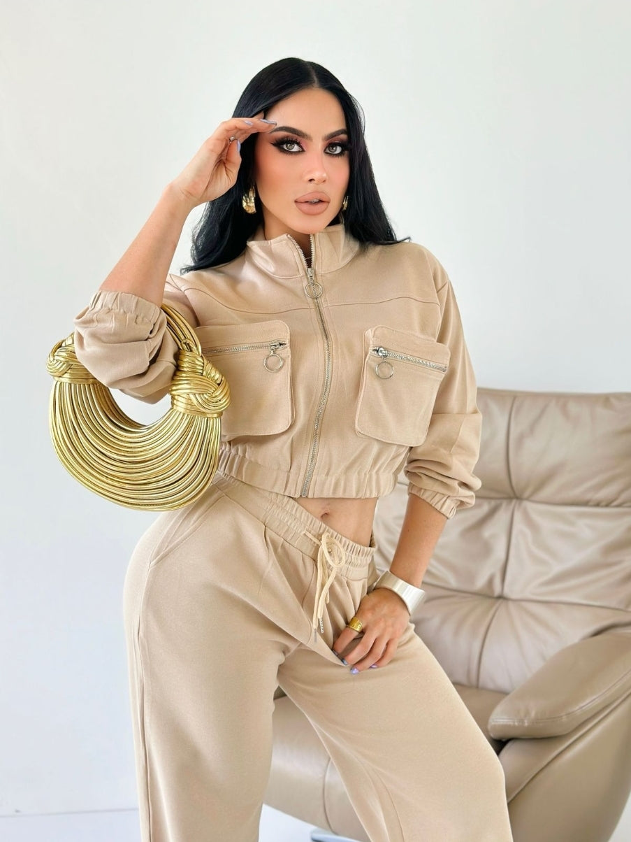Olivia Pant Set - Beige