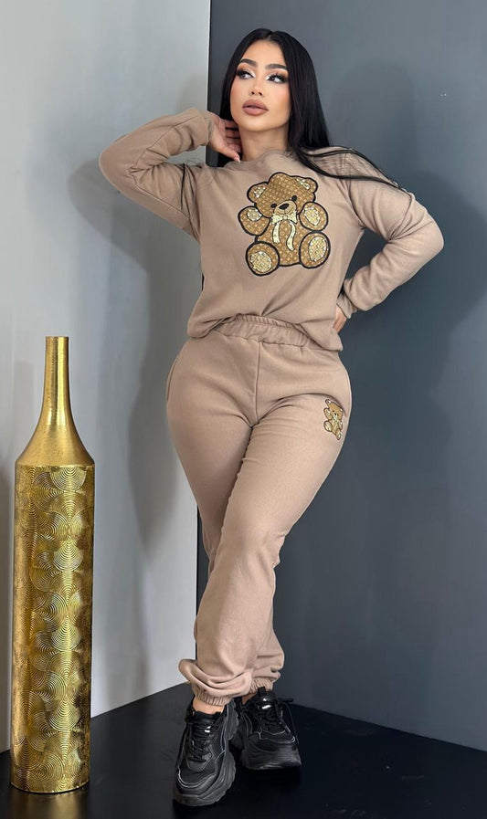 Bear Pant Set - Beige