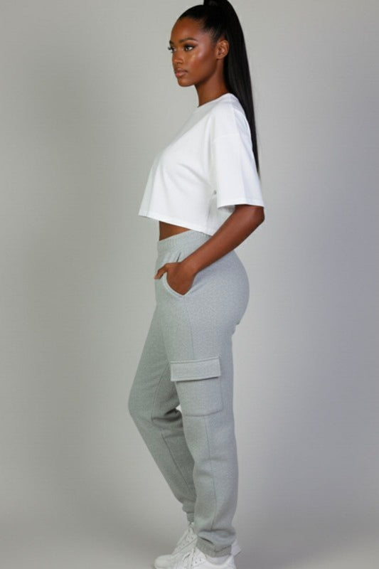 Side Pocket Sweatpants - Grey