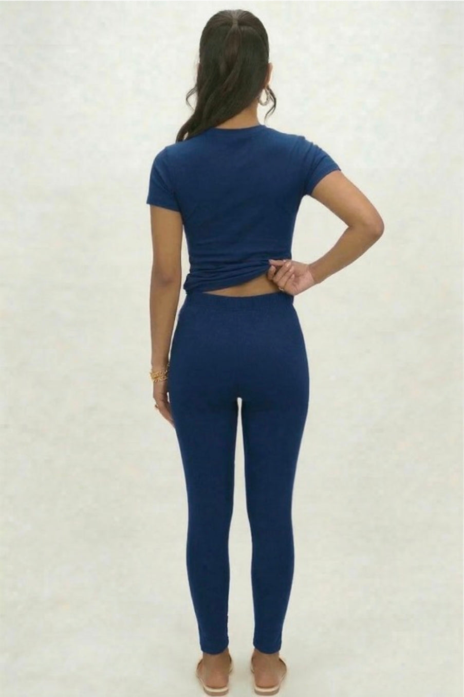 Basic Solid Leggings - Navy