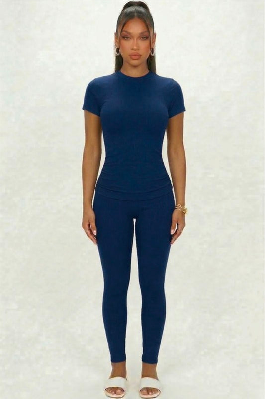 Basic Round Neck T Shirt - Navy