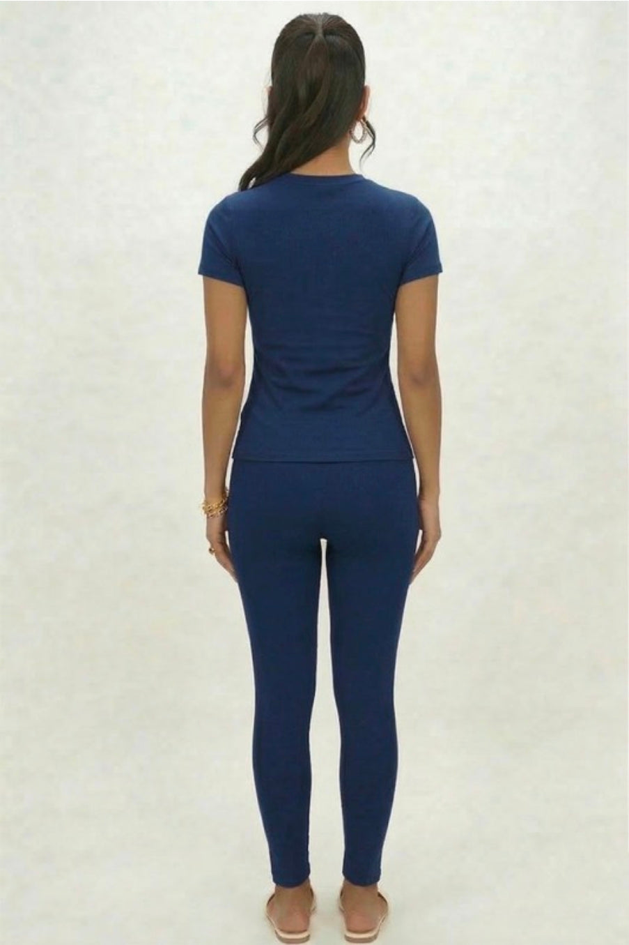 Basic Round Neck T Shirt - Navy
