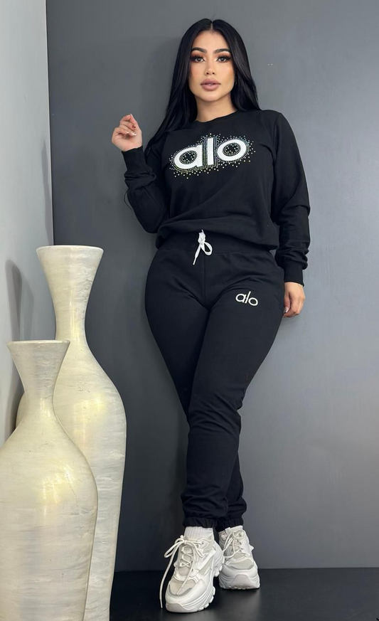 Diamonds In The Sky Pant Set - Black