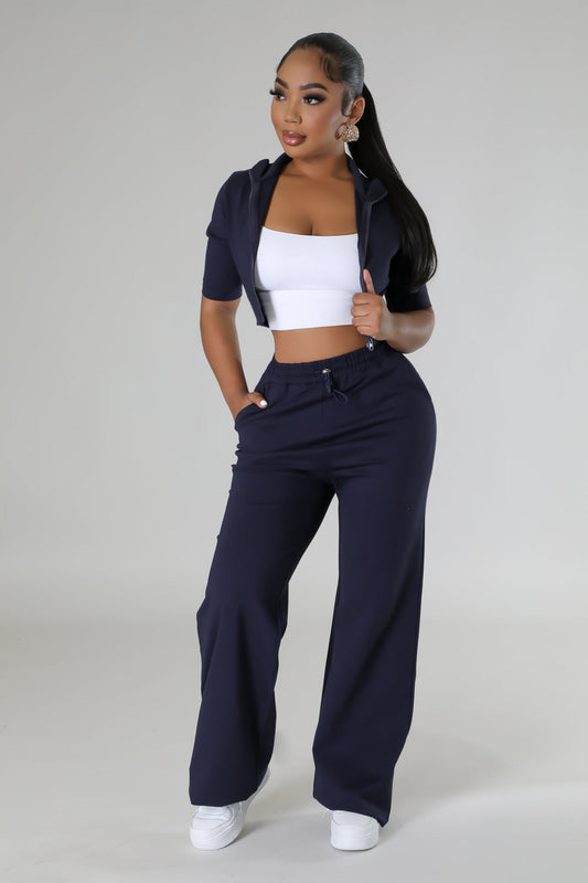 Make It Happen Pant Set - Navy