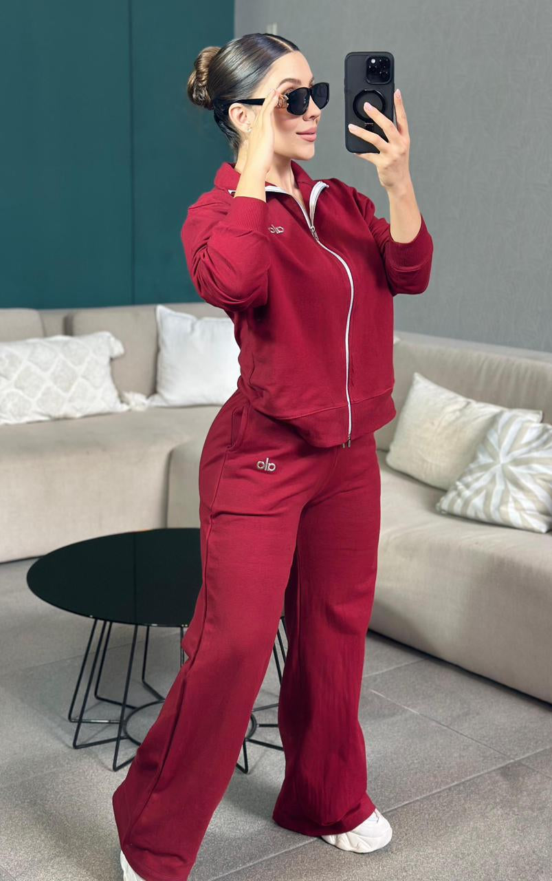 Perfect Weekend Pant Set - Burgundy