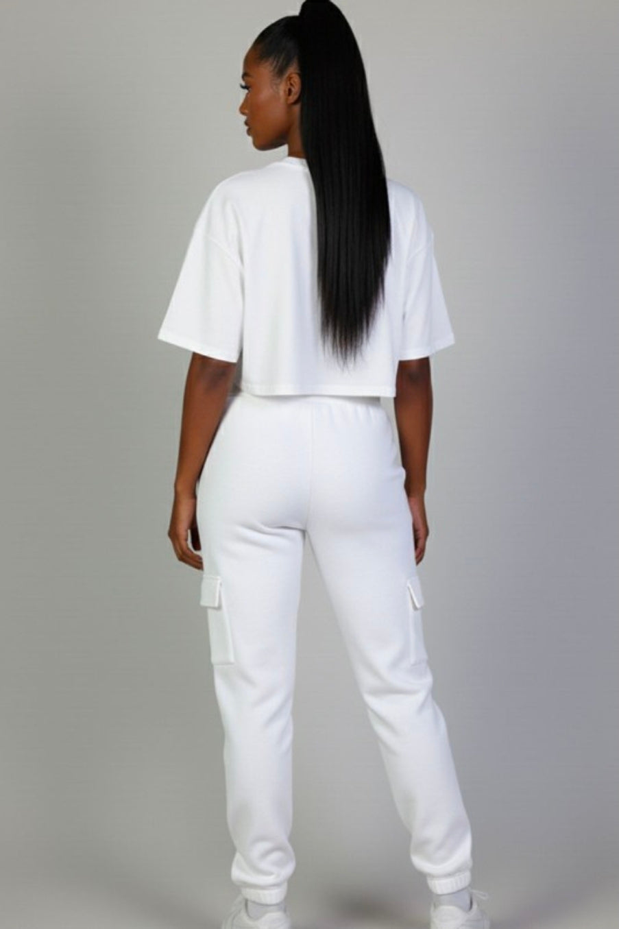 Side Pocket Sweatpants - White