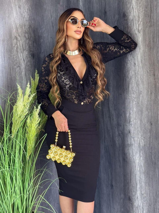 Adelina Skirt Set - Black