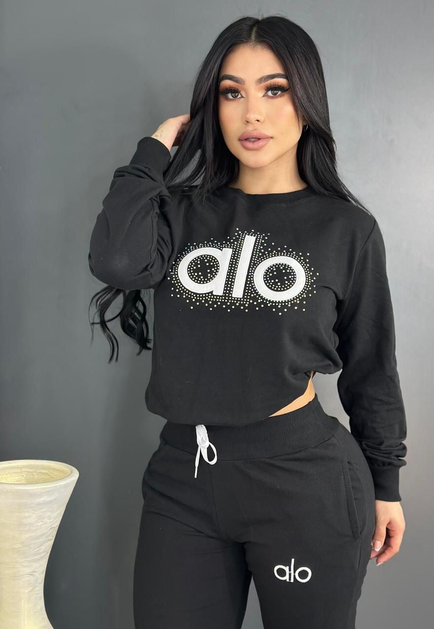 Diamonds In The Sky Pant Set - Black