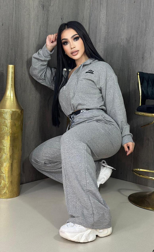 Just Got It Pant Set - Gray