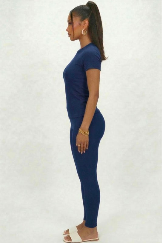 Basic Round Neck T Shirt - Navy