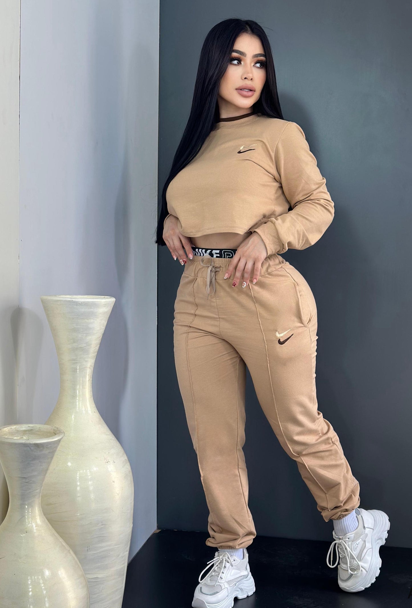 Cloudy Days Pant Set - Beige