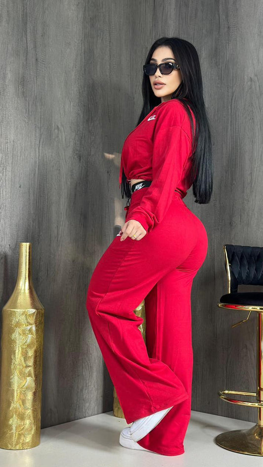 Just Do It Pant Set - Red