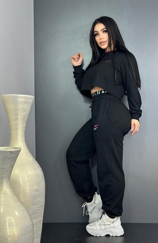 Cloudy Days Pant Set - Black