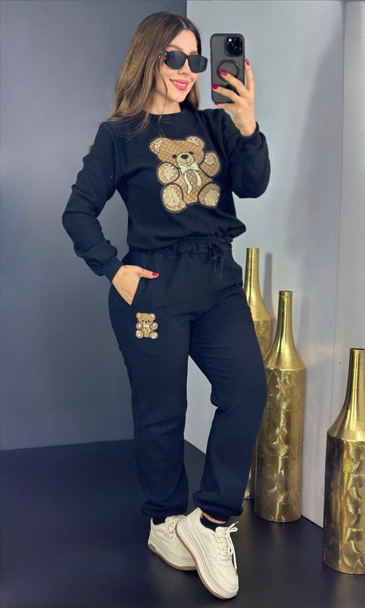 Bear Pant Set - Black