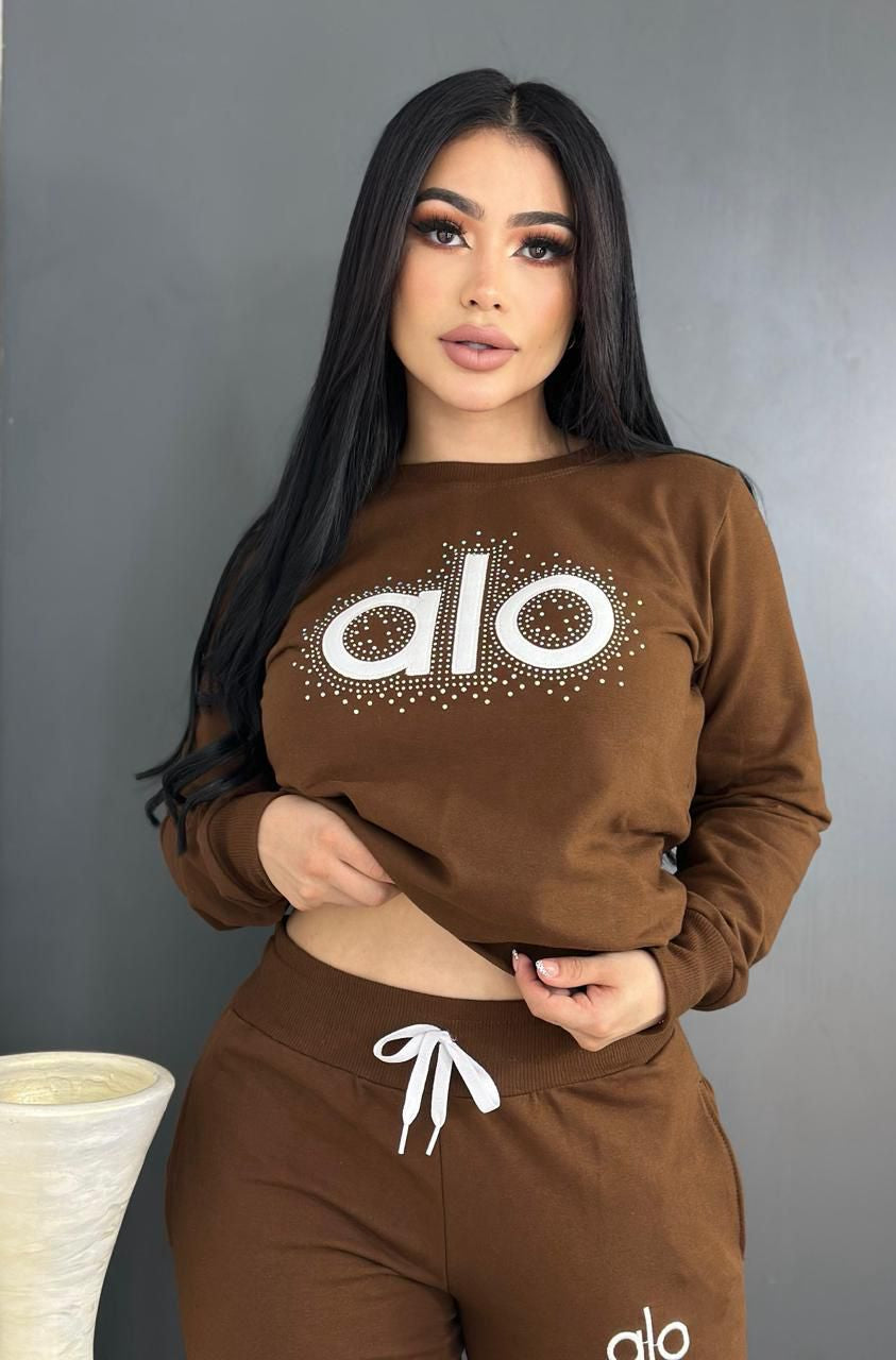 Diamond In The Sky Pant Set - Brown