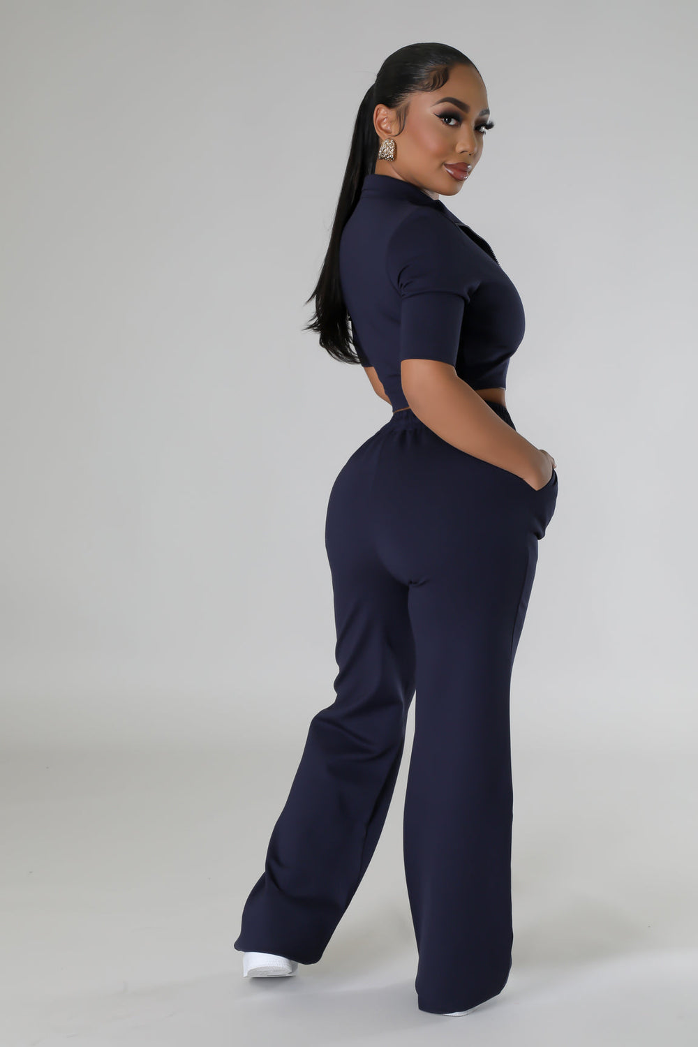 Make It Happen Pant Set - Navy