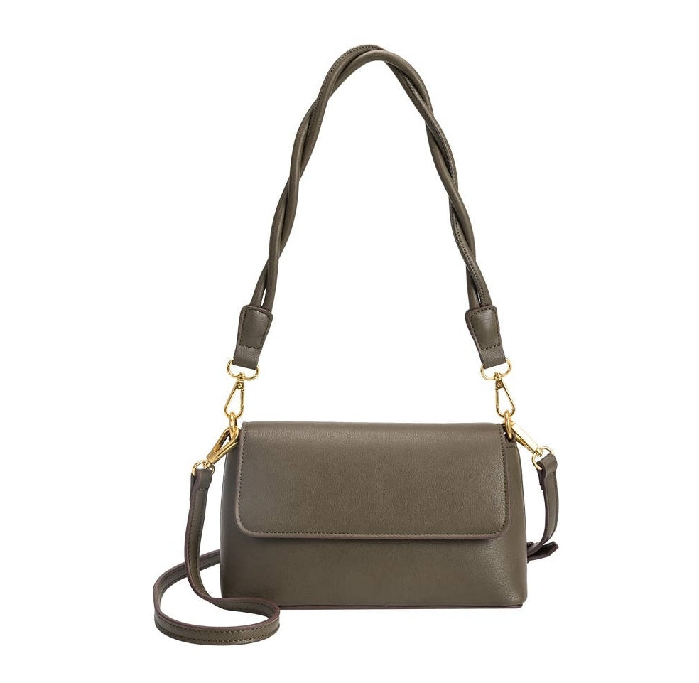 Fossil Harper Small Flap Crossbody Shoulder Bag in Saddle Brown