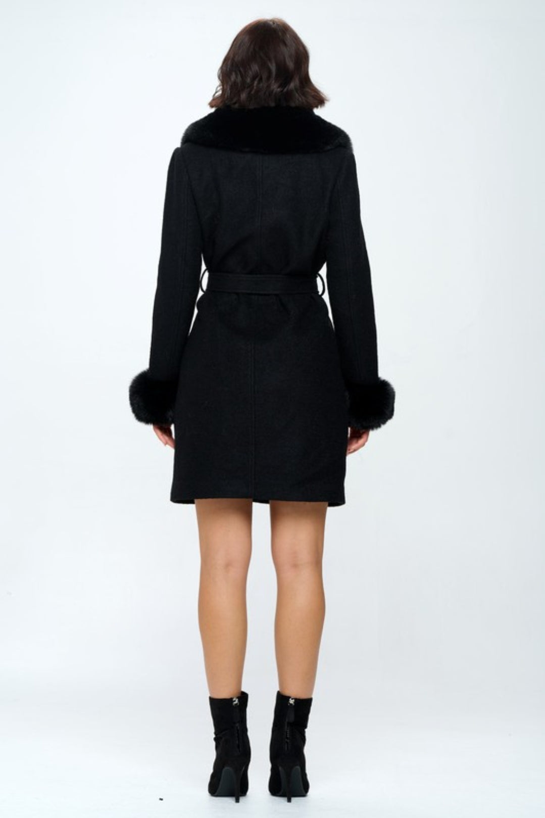 Elsa Vegan Wool Coat - Black