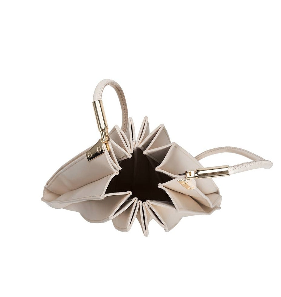 Carrie Pleated Vegan Shoulder Bag - Bone