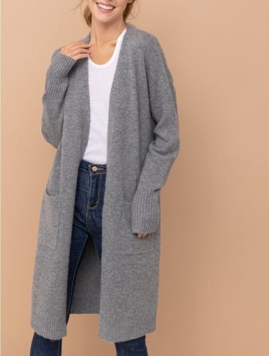 Cielo Open Front Long Cardigan