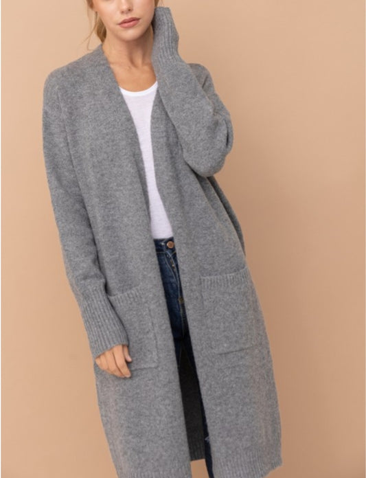 Cielo Open Front Long Cardigan
