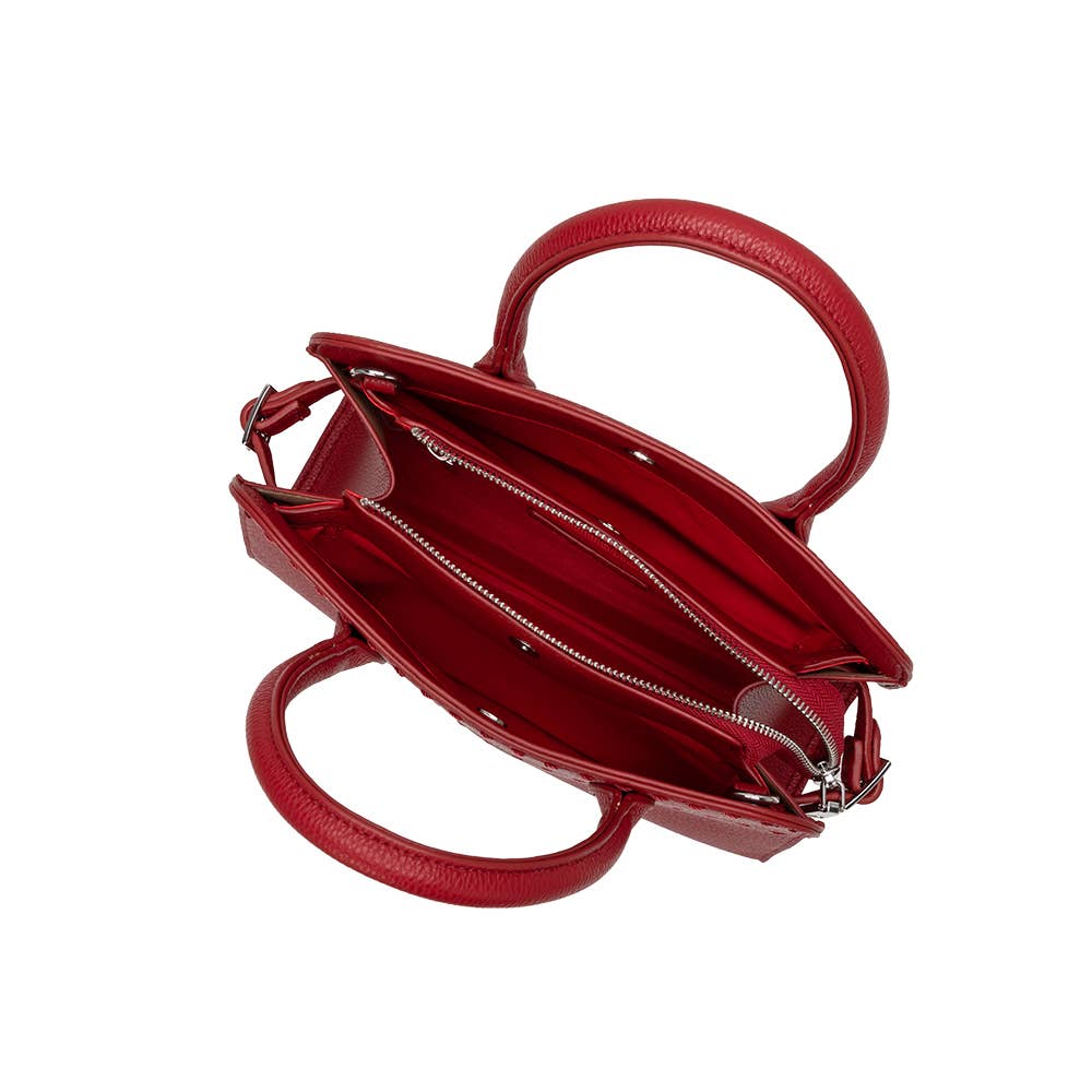 Marlo Red Recycled Vegan Leather Crossbody Bag