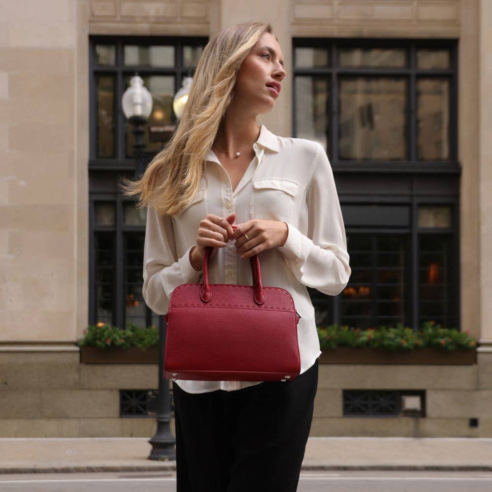 Marlo Red Recycled Vegan Leather Crossbody Bag