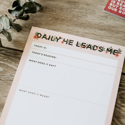 Daily He Leads Me Notepad | Wildflower