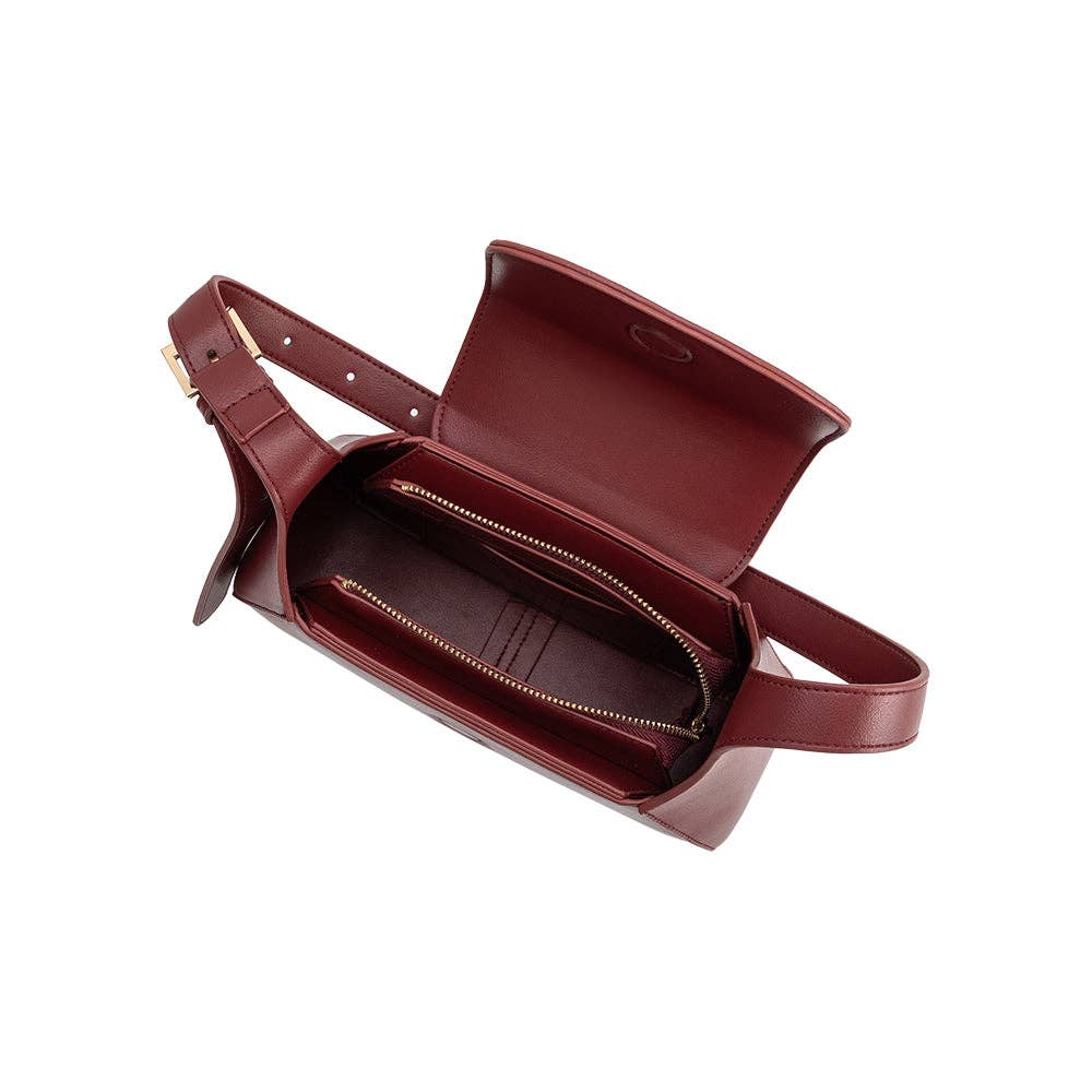 Melody Burgundy Recycled Vegan Leather Shoulder Bag