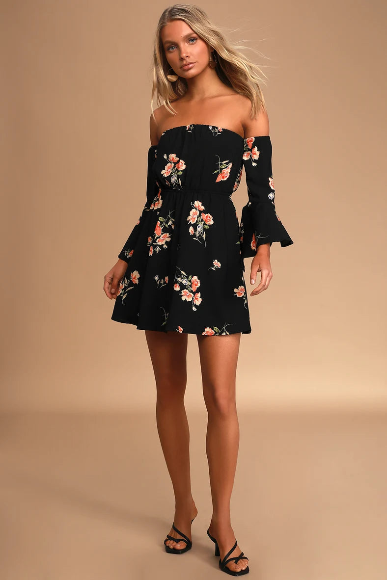 Weekend Black Floral Mini Dress