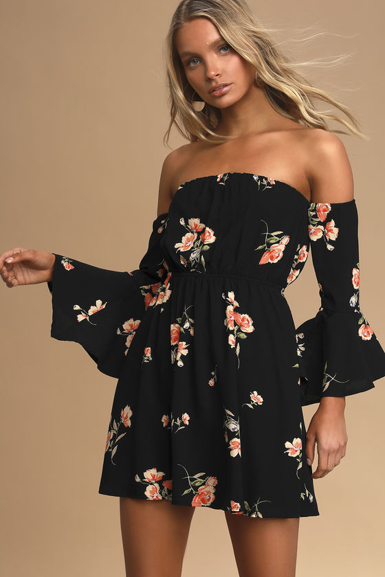 Weekend Black Floral Mini Dress