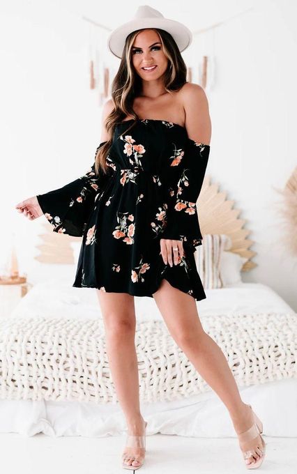 Weekend Black Floral Mini Dress