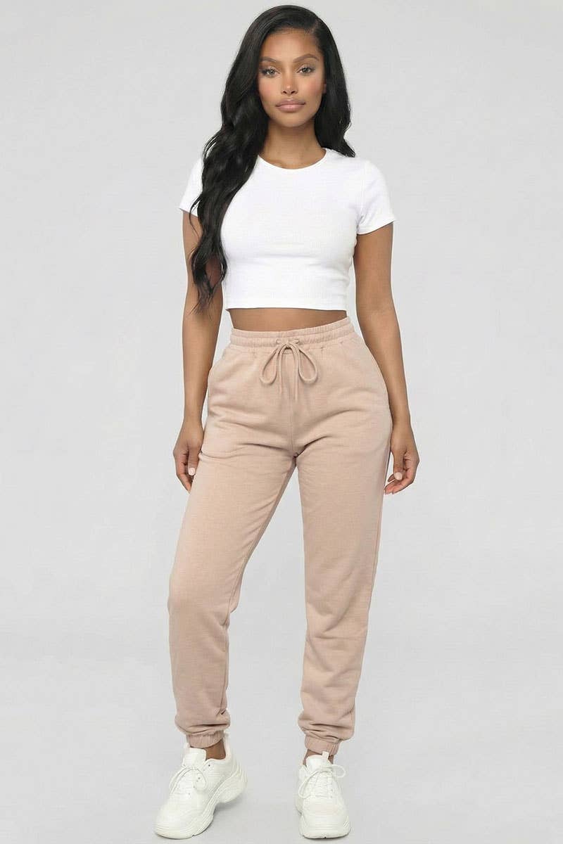 Everyday Essential Drawstring Lounge Joggers: Black / M