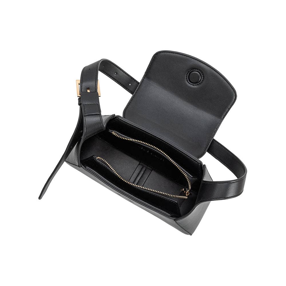 Melody Black Recycled Vegan Leather Shoulder Bag