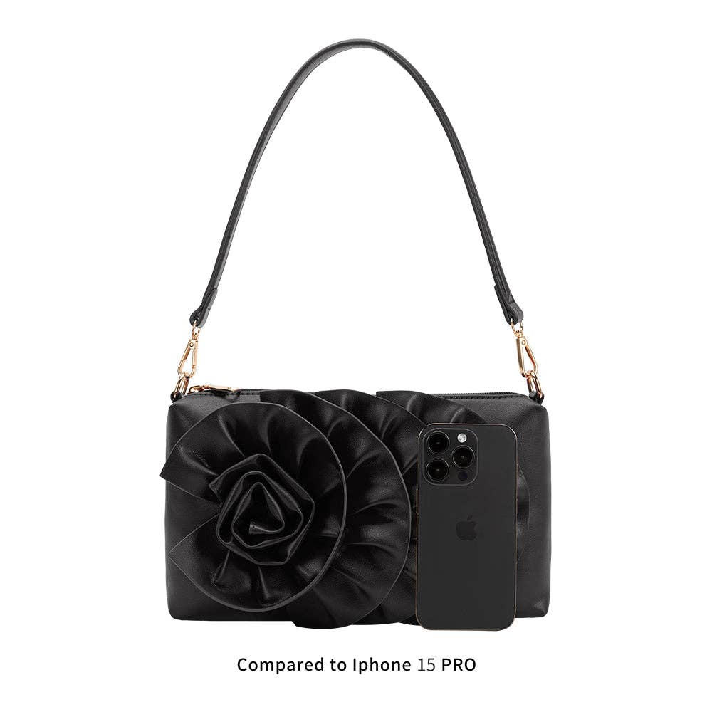 Florence Black Recycled Vegan Shoulder Bag