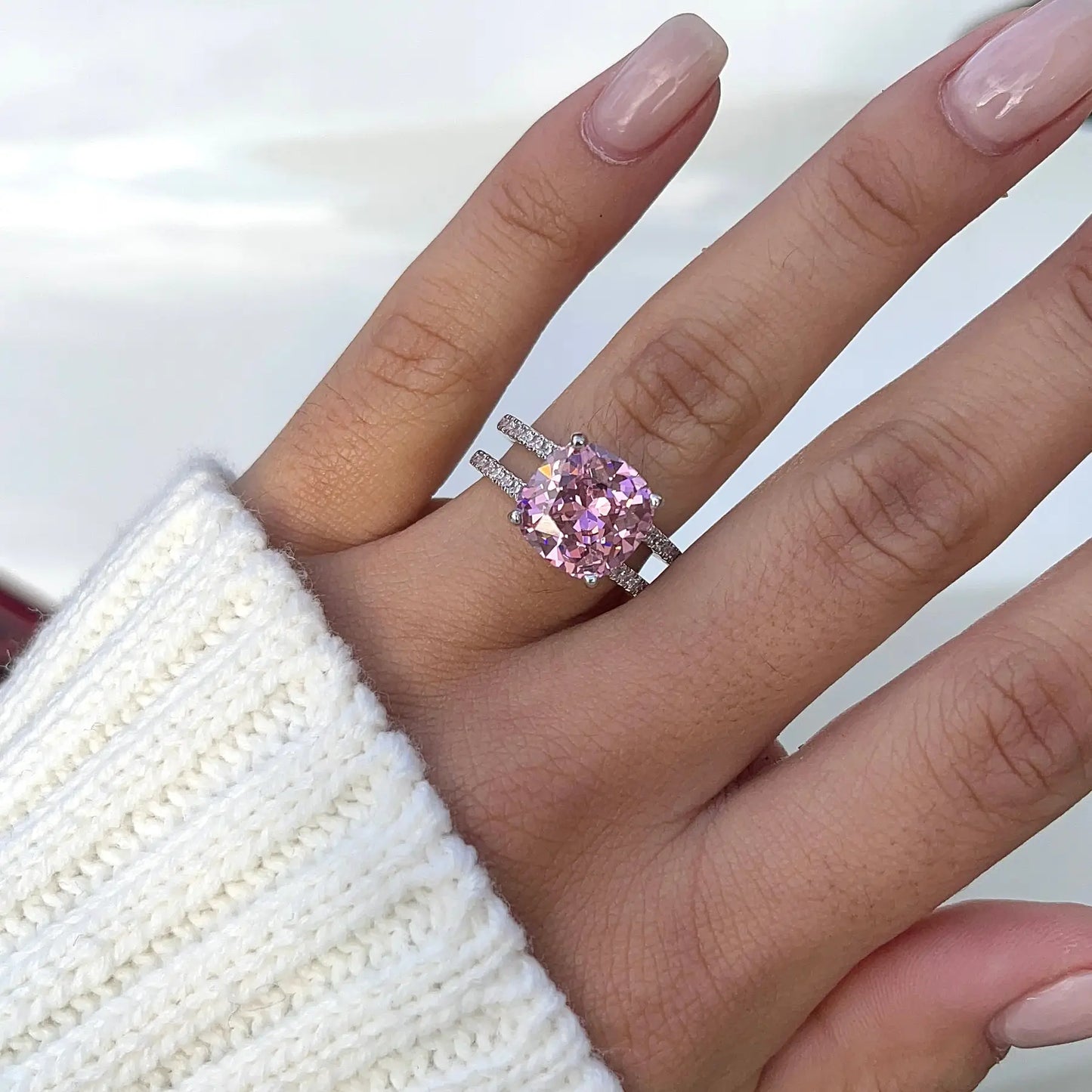 Mindy Pink Cz Ring