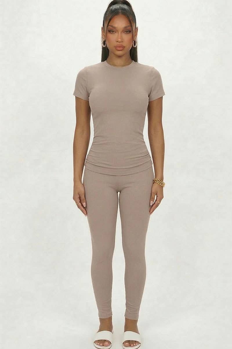 Short Sleeve Round Neck T Shirt: BLUE HAZE / L