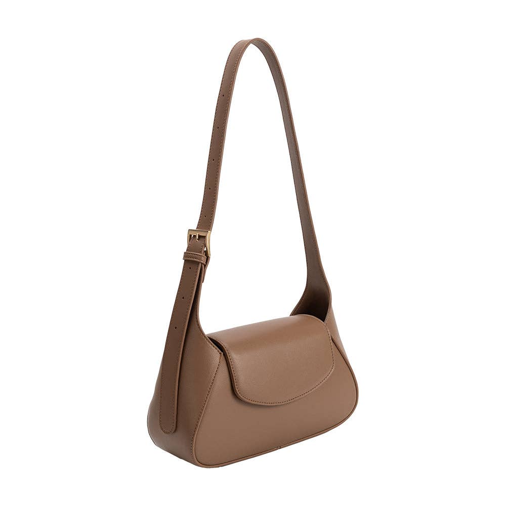 Melody Mocha Recycled Vegan Leather Shoulder Bag