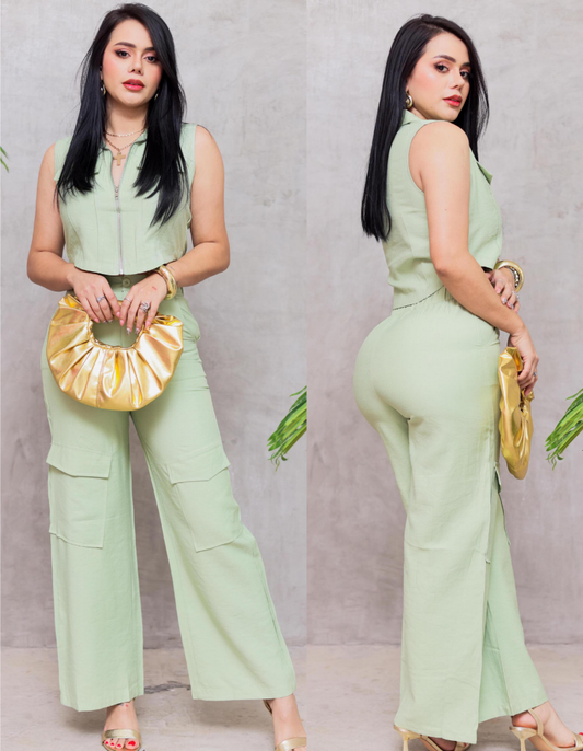 Spring Date Pant Set  - Green