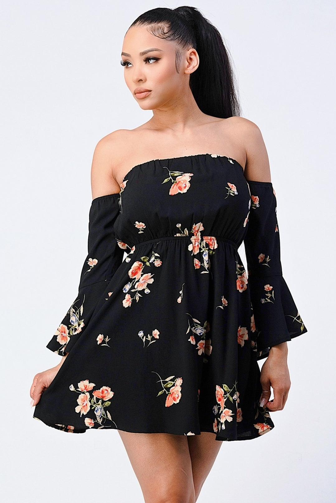 Weekend Black Floral Mini Dress