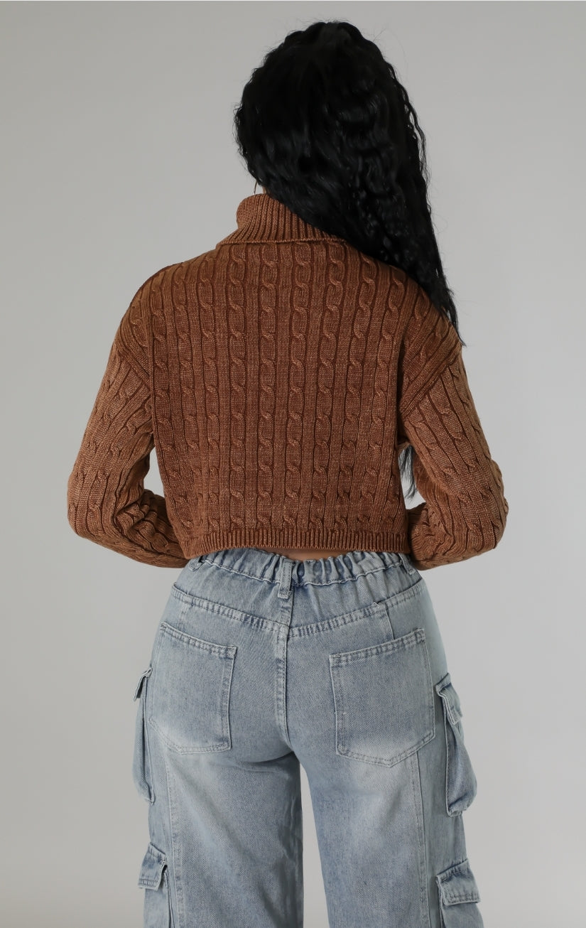 Staying Cozy Sweater- Brown